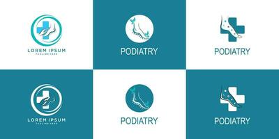 podiatry logotyp design samling med kreativ begrepp design premie vektor