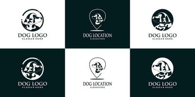 Hund Logo Design Sammlung mit kreativ Konzept Prämie Vektor
