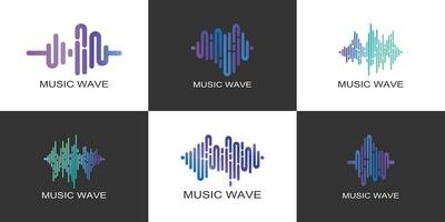 Musik- Logo Design Sammlung mit kreativ Konzept Prämie Vektor