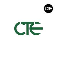 brev cte monogram logotyp design vektor