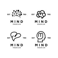 Gehirn Verstand m Brief Logo Symbol Design Illustration vektor