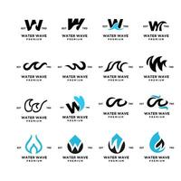w Brief Wasser Initiale Logo Design Vorlage vektor