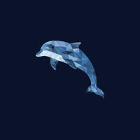 Delfin geometrisch Blau Schatten Vektor
