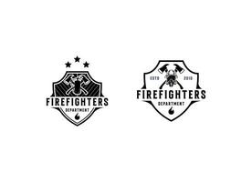 Feuerwehrmann Emblem Logo Design. im ein klassisch Konzept vektor