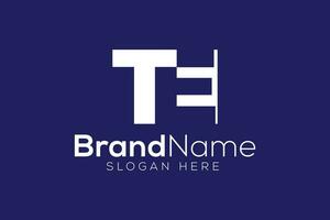 minimal und Fachmann Brief t e Vektor Logo Design