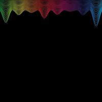 Regenbogen Wellen Linie Grenze, Vorlage Banner neueste Technologie Klang Vibrationen auf schwarz. Vektor Illustration