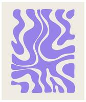 brutalist abstrakt violett y2k affisch och rutnät. Brutal samtida figur stjärna oval spiral blomma och Övrig primitiv element. swiss design estetisk. bauhaus memphis design. vektor