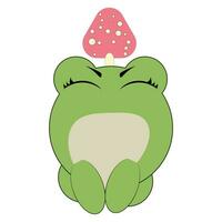 Baby Frosch lächelnd im ein kawaii Stil vektor