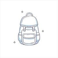 Hand gezeichnet Schule Rucksack. Gekritzel skizzieren Vektor Illustration