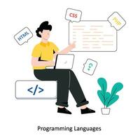 Programmierung Sprachen eben Stil Design Vektor Illustration. Lager Illustration