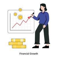 finansiell tillväxt platt stil design vektor illustration. stock illustration