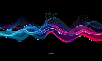abstrakt Vinka bakgrund med färgrik vågor, röst audio vektor