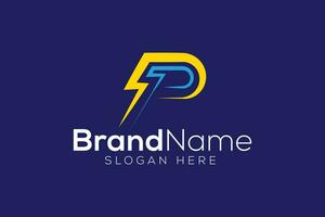 Fachmann Brief p Donner Zeichen Vektor Logo Design