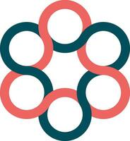 Symbol Logo Spinner, Interlacing gebogen Linien Streifenr Logo Kreise vektor