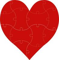 Herz gestalten Puzzle Zeichen Liebe, Herz Puzzle Vorlage Liebe Tag vektor