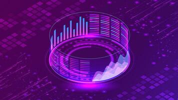 Daten Analyse Diagramme und Grafik. Daten Visualisierung Konzept. 3d isometrisch Vektor Illustration.