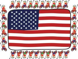 USA flagga barn cykling vektor