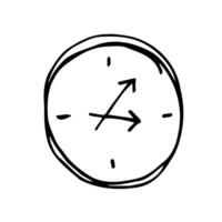 Vektor Gekritzel Uhr, Uhr Symbol. Geschäft unterzeichnen. Vektor Folge 10