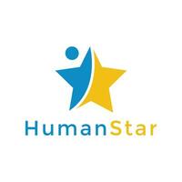 Star Mensch kreativ Konzept Logo Design Vorlage vektor