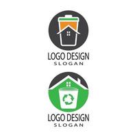 papperskorgen ikon vektor designmall och symbol