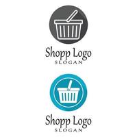 korg butik och kundvagn logotyp vektor mall illustration design