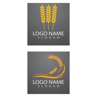 Landwirtschaft Weizen Logo Vorlage Vektor Icon Design