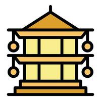 tibet tempel ikon vektor platt