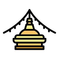 Kathmandu stupa Symbol Vektor eben