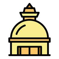Nepal Tempel Symbol Vektor eben