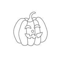 hand dragen barn teckning tecknad serie vektor illustration halloween pumpa ikon isolerat på vit bakgrund
