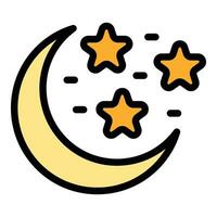 Mond Schlaflosigkeit Symbol Vektor eben