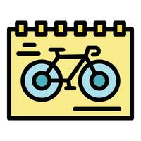 Teilen Fahrrad Titel Symbol Vektor eben