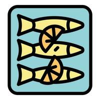 gebraten Fisch Symbol Vektor eben