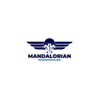 mandalorian para logotyp design vektor