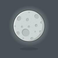 måne tecknad serie vektor illustration. full måne platt ikon översikt