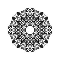 dekorativ mandala och mönster för mehndi, bröllop, tatuering, islam, indian, arabiska. översikt mandalas färg bok sida. vektor