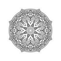 dekorativ mandala och mönster för mehndi, bröllop, tatuering, islam, indian, arabiska. översikt mandalas färg bok sida. vektor