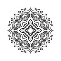 dekorativ mandala och mönster för mehndi, bröllop, tatuering, islam, indian, arabiska. översikt mandalas färg bok sida. vektor