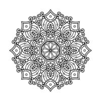 dekorativ mandala och mönster för mehndi, bröllop, tatuering, islam, indian, arabiska. översikt mandalas färg bok sida. vektor