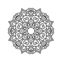 dekorativ mandala och mönster för mehndi, bröllop, tatuering, islam, indian, arabiska. översikt mandalas färg bok sida. vektor