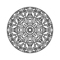 dekorativ mandala och mönster för mehndi, bröllop, tatuering, islam, indian, arabiska. översikt mandalas färg bok sida. vektor