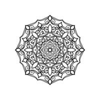 dekorativ mandala och mönster för mehndi, bröllop, tatuering, islam, indian, arabiska. översikt mandalas färg bok sida. vektor