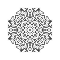 dekorativ mandala och mönster för mehndi, bröllop, tatuering, islam, indian, arabiska. översikt mandalas färg bok sida. vektor