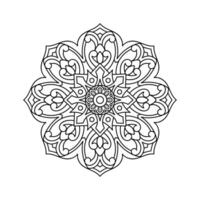 dekorativ mandala och mönster för mehndi, bröllop, tatuering, islam, indian, arabiska. översikt mandalas färg bok sida. vektor