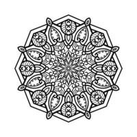 dekorativ mandala och mönster för mehndi, bröllop, tatuering, islam, indian, arabiska. översikt mandalas färg bok sida. vektor