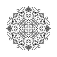 dekorativ mandala och mönster för mehndi, bröllop, tatuering, islam, indian, arabiska. översikt mandalas färg bok sida. vektor