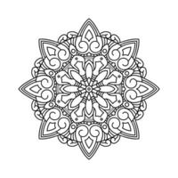 dekorativ mandala och mönster för mehndi, bröllop, tatuering, islam, indian, arabiska. översikt mandalas färg bok sida. vektor