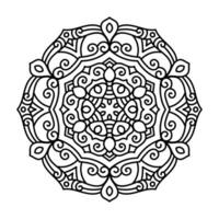 dekorativ mandala och mönster för mehndi, bröllop, tatuering, islam, indian, arabiska. översikt mandalas färg bok sida. vektor