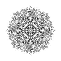 dekorativ mandala och mönster för mehndi, bröllop, tatuering, islam, indian, arabiska. översikt mandalas färg bok sida. vektor