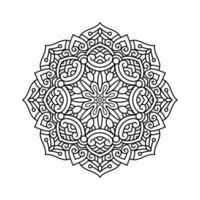 dekorativ mandala och mönster för mehndi, bröllop, tatuering, islam, indian, arabiska. översikt mandalas färg bok sida. vektor